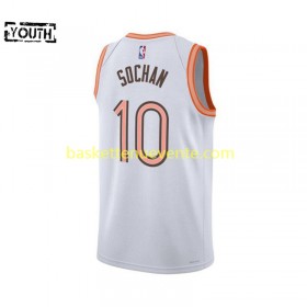 Maillot Basket San Antonio Spurs Jeremy Sochan 10 Nike 2023-2024 City Edition Blanc Swingman - Enfant